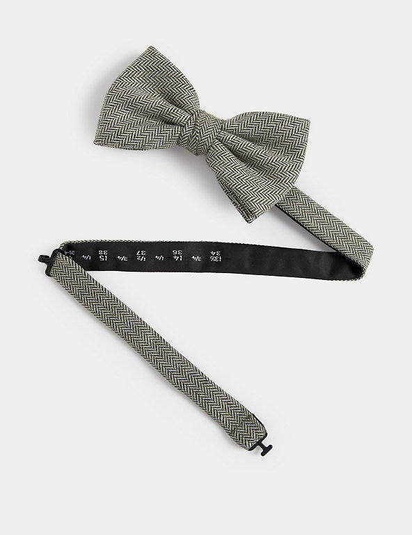 Herringbone Wool Blend Bow Tie Image 1 of 2