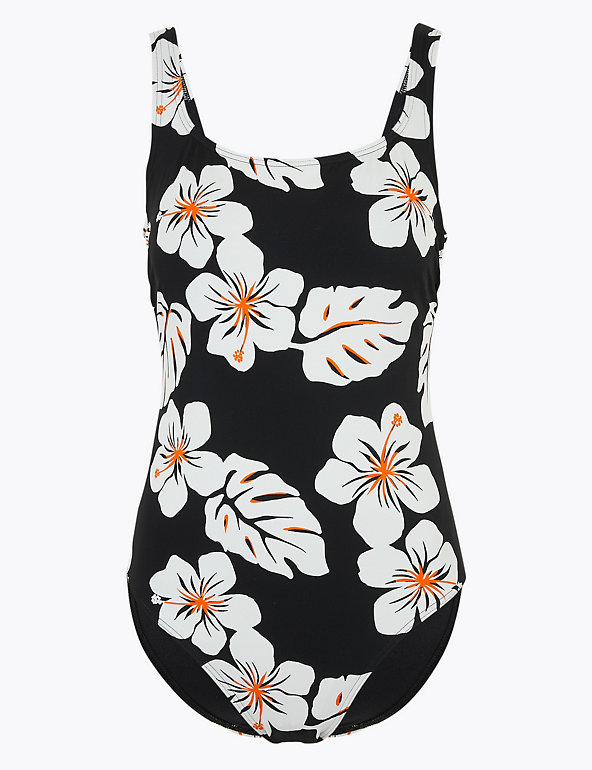 Hibiscus Floral Scoop Neck Swimsuit Image 1 of 1