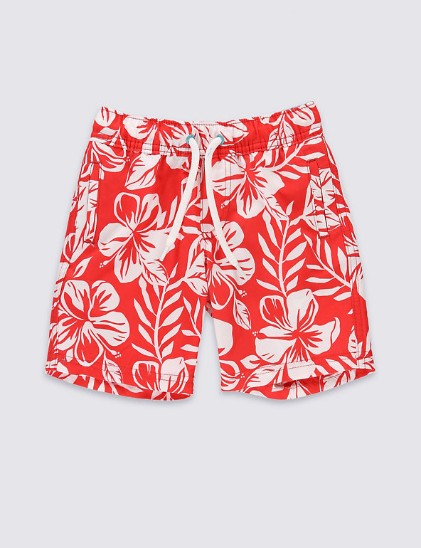 Hibiscus Print Swim Shorts (1-7 Years) Image 1 of 2