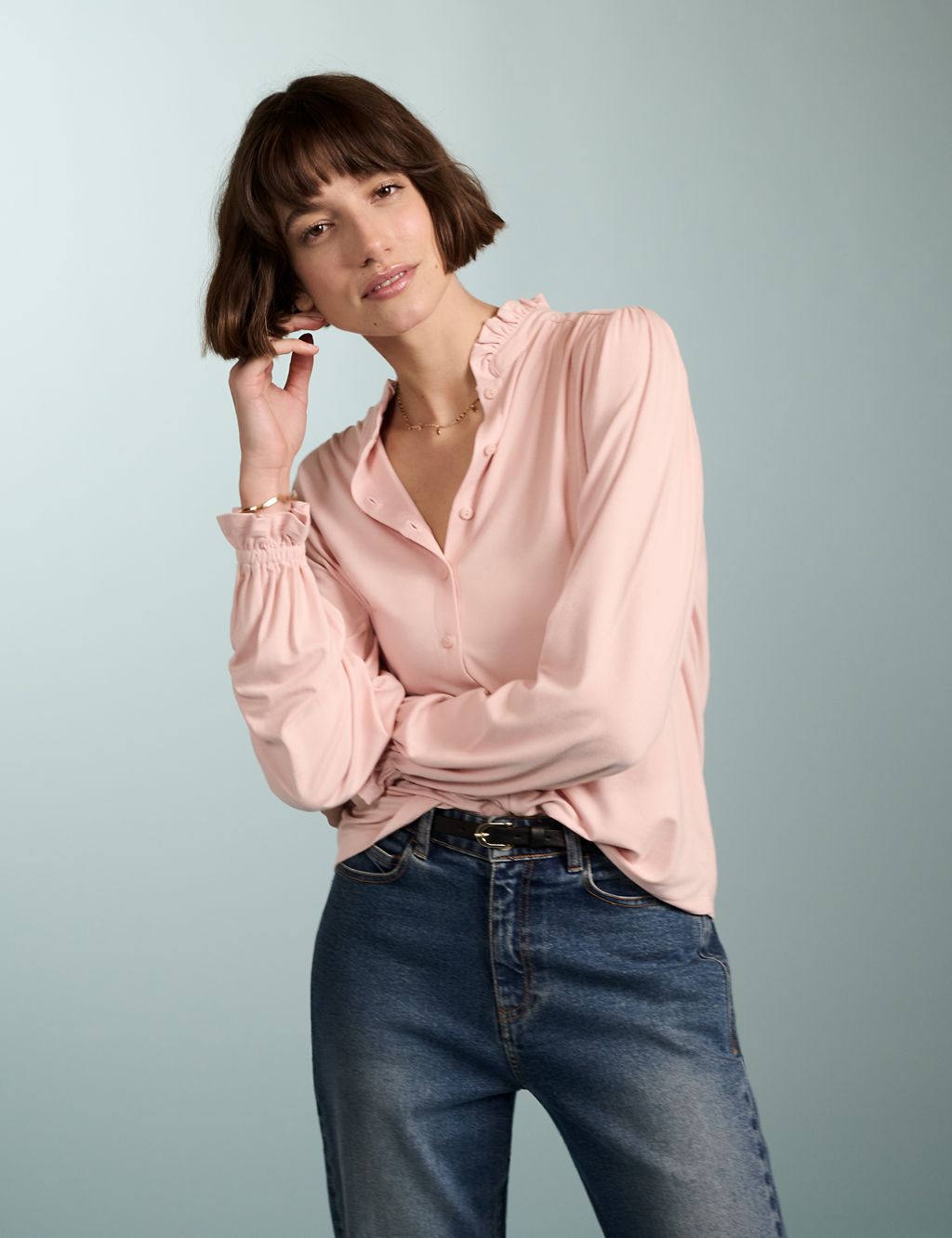 High Neck Frill Detail Blouse 3 of 5