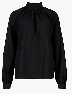 High Neck Long Sleeve Blouse Image 2 of 6