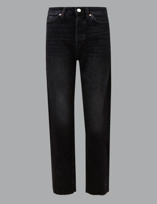 High Rise Straight Leg Ankle Grazer Jeans Image 2 of 5
