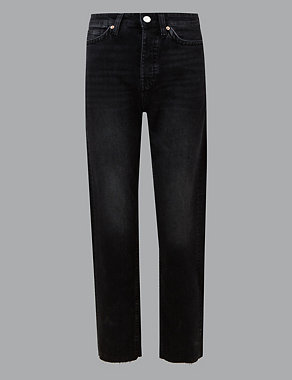 High Rise Straight Leg Ankle Grazer Jeans Image 2 of 5