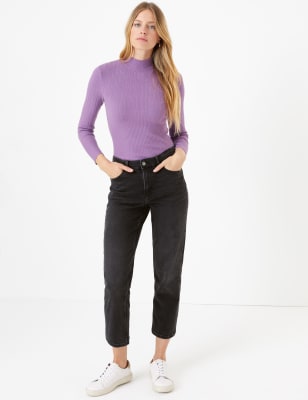 marks and spencer high waisted jeans