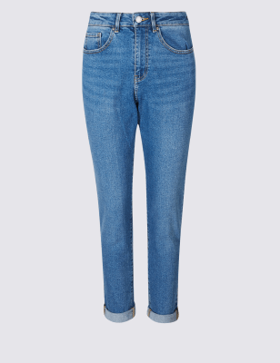 High Waisted Mom Jeans - Blue