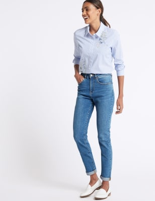 Marks and spencer hot sale high waisted jeans