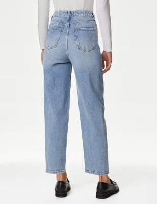 High Waisted Carrot Leg Ankle Grazer Jeans, M&S Collection