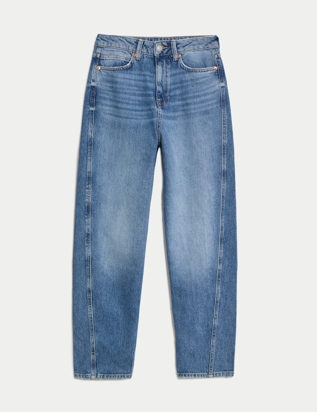 High Waisted Carrot Leg Ankle Grazer Jeans