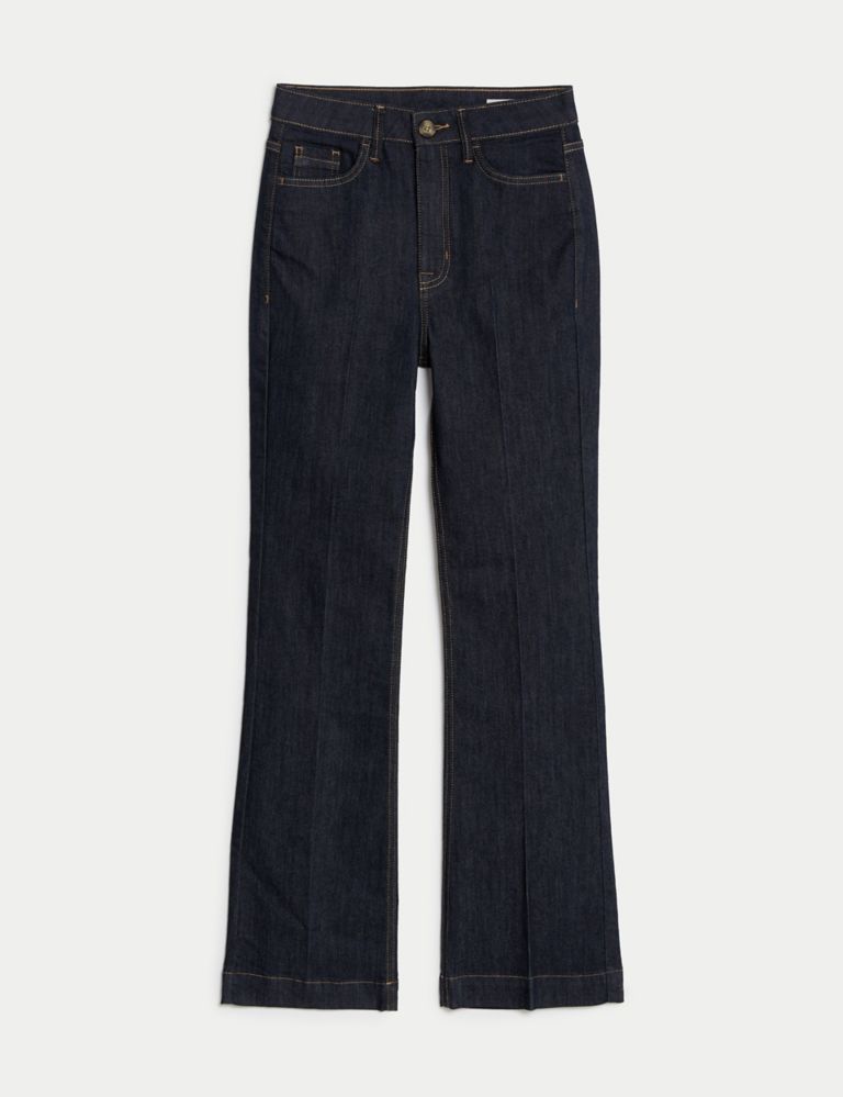High Waisted Crease Front Flared Jeans 3 of 6