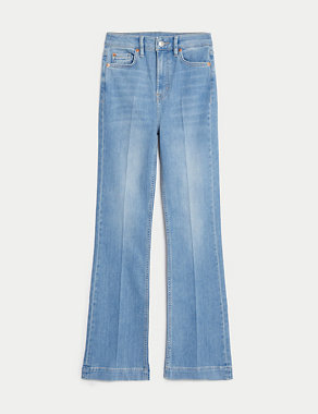 High Waisted Crease Front Slim Flare Jeans Image 2 of 8