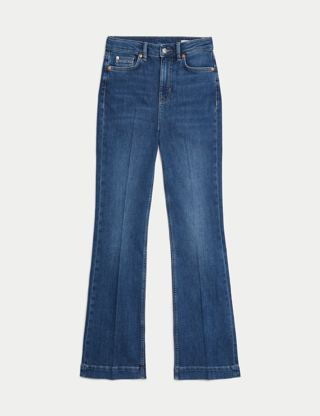 High Waisted Crease Front Slim Flare Jeans 1 of 7