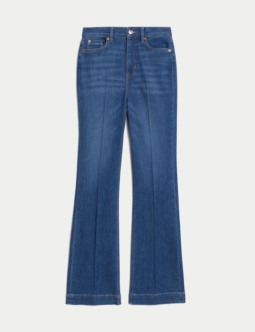 High Waisted Crease Front Slim Flare Jeans 1 of 6