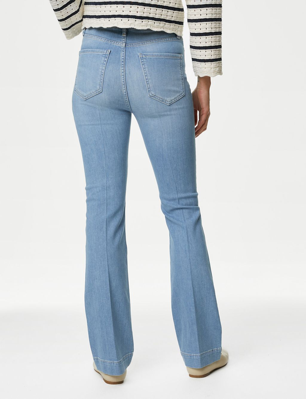 High Waisted Crease Front Slim Flare Jeans 4 of 7