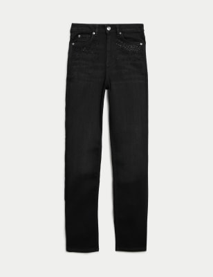 Per una roma straight leg store embellished jeans