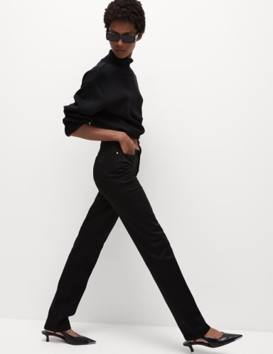 High Waisted Embellished Straight Leg Jeans 1 of 6