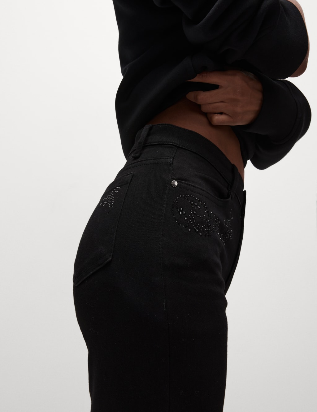 High Waisted Embellished Straight Leg Jeans 5 of 6