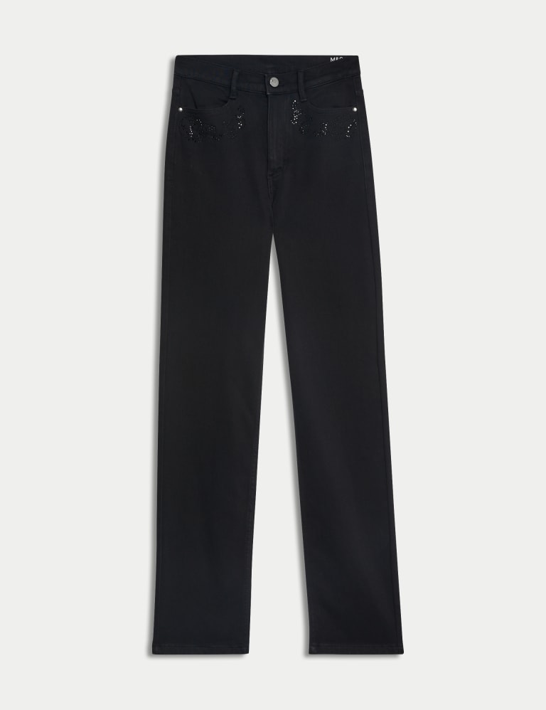 High Waisted Embellished Straight Leg Jeans 3 of 6