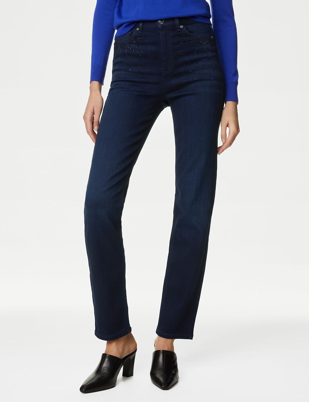 High Waisted Embellished Straight Leg Jeans 7 of 7