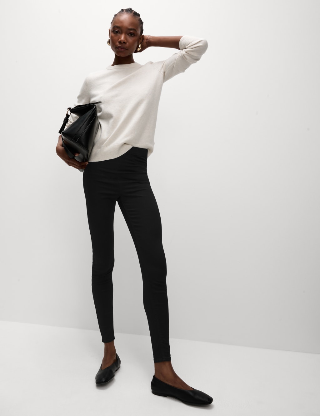 Navy jeggings marks and spencer top