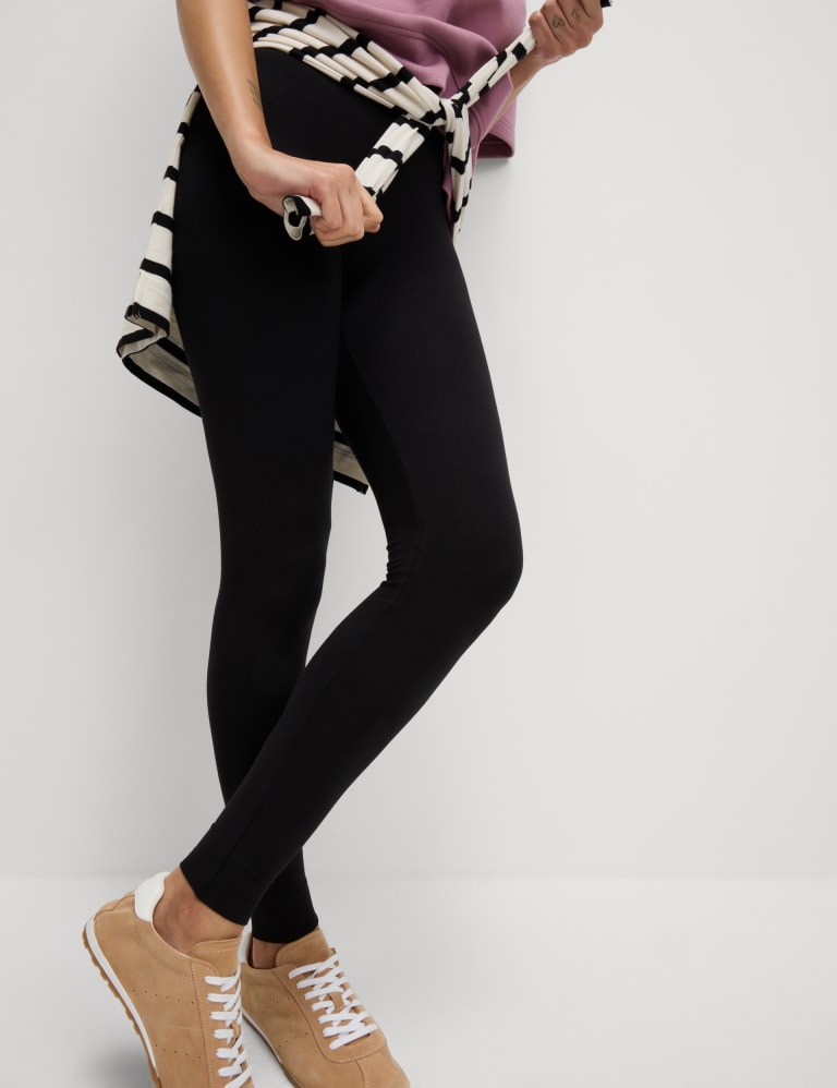 Cotton Modal Blend High Rise Leggings