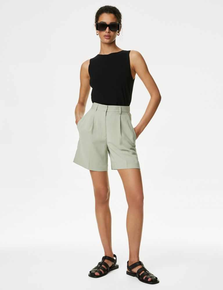 High Waisted Pleat Front Shorts 6 of 6