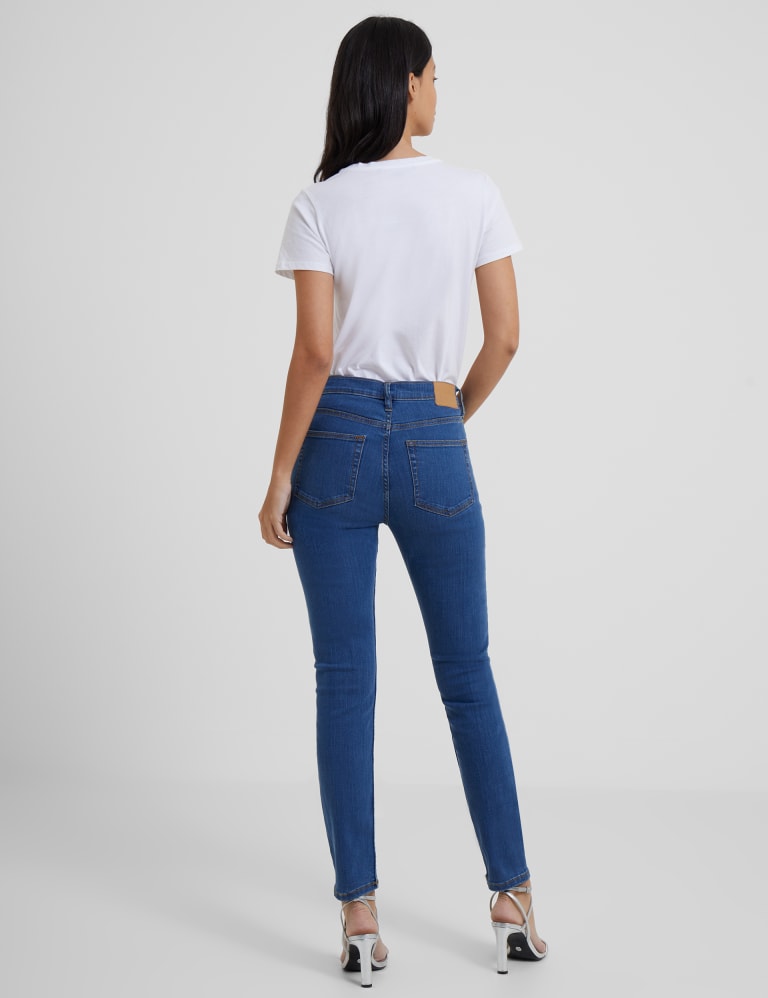 High Waisted Raw Hem Skinny Jeans