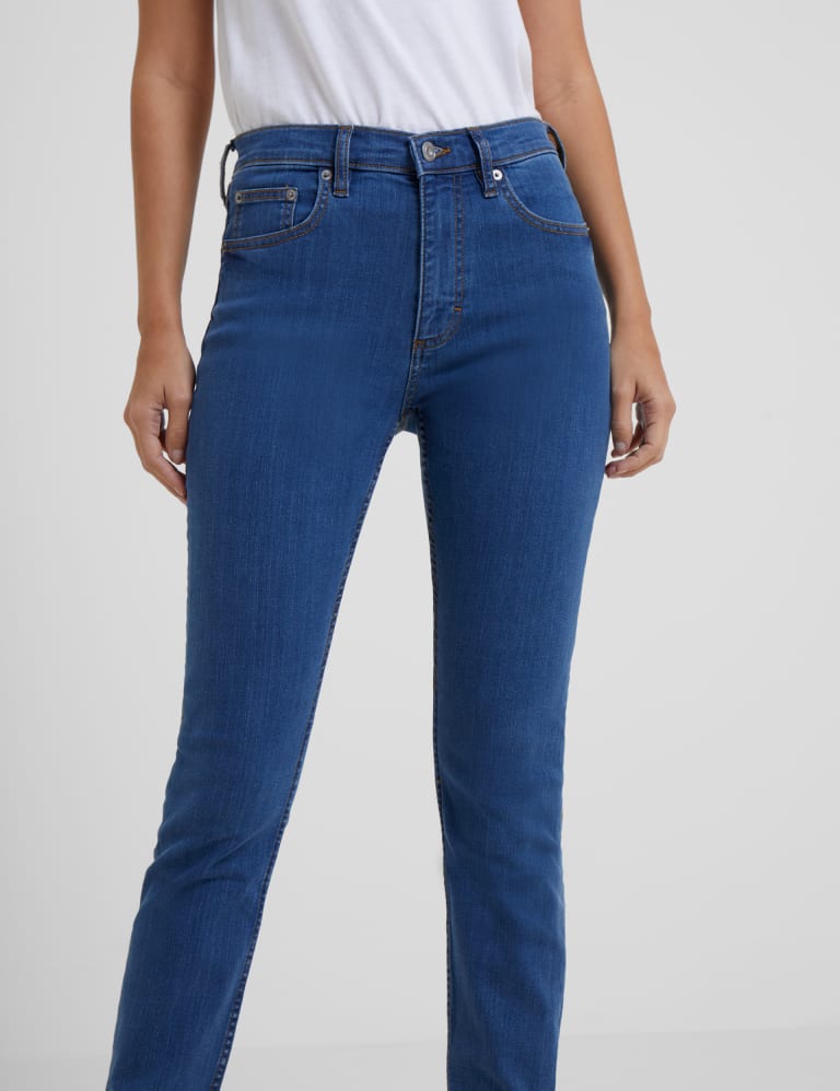 High Waisted Slim Fit Ankle Grazer Jeans, SOSANDAR