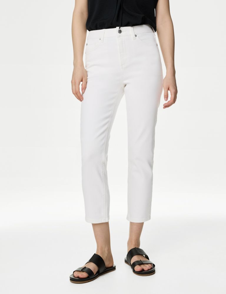 High Waisted Slim Fit Cropped Jeans 3 of 5