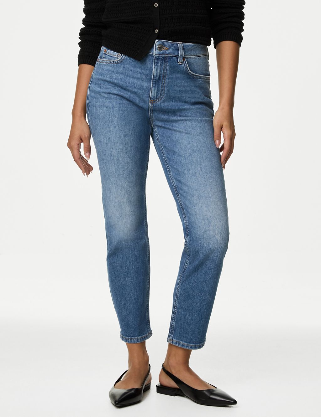 High Waisted Slim Fit Cropped Jeans 5 of 6
