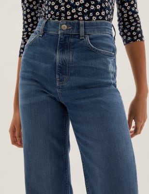 m&s wide leg pull on trousers