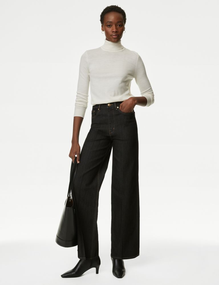 High Waisted Smart Wide Leg Jeans 4 of 5