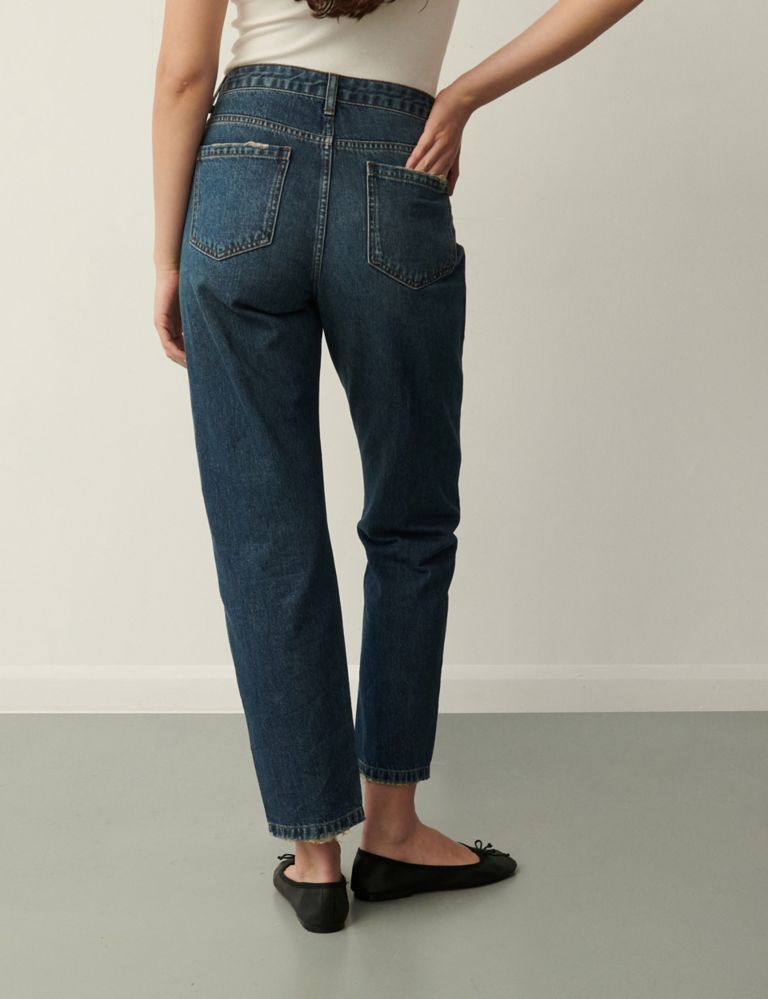 High Waisted Straight Leg Ankle Grazer Jeans 3 of 5