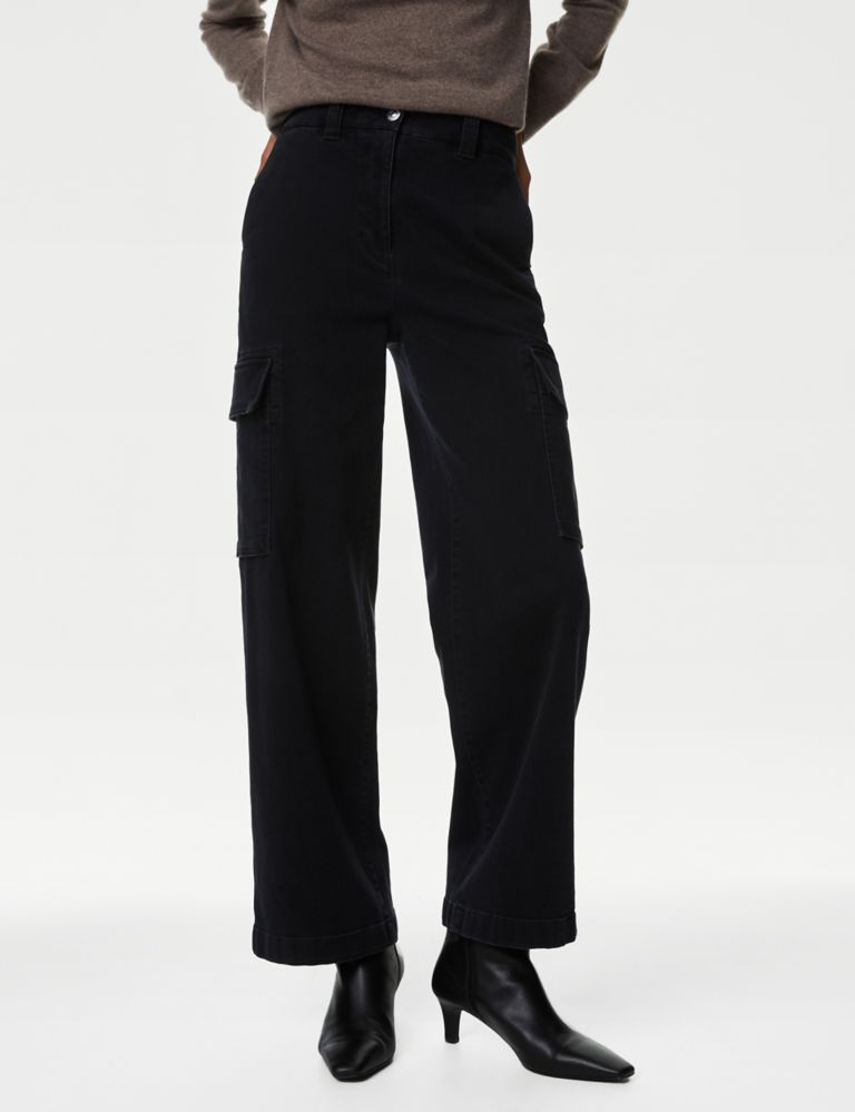 In The Mix Ankle Tie Cargo Jean - Black Wash