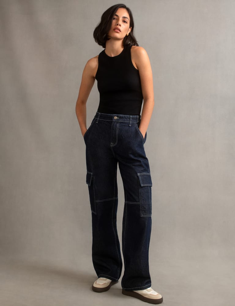 High Waisted Straight Leg Cargo Jeans Nobody s Child M S