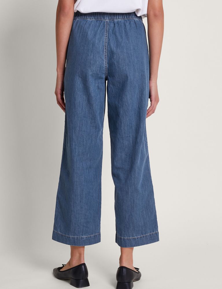 High Waisted Wide Leg Ankle Grazer Jeans 5 of 5