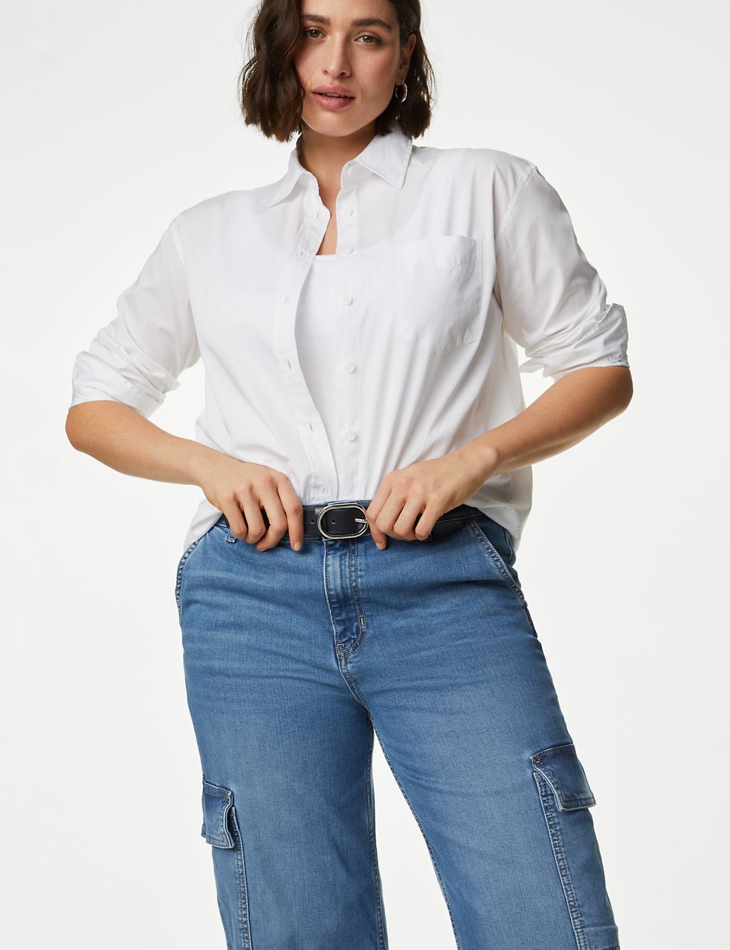 High Waisted Wide Leg Cargo Jeans 6 of 7