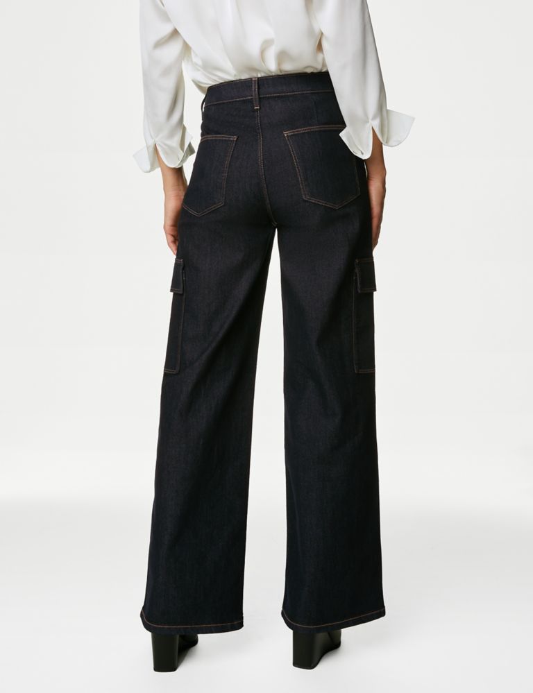 High Waisted Wide Leg Cargo Jeans 5 of 7