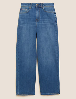 High Waisted Wide Leg Cropped Jeans Image 2 of 6