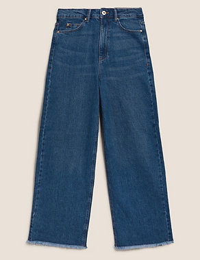 High Waisted Wide Leg Cropped Jeans Image 2 of 8