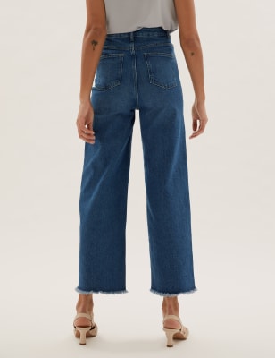 High waisted cropped 2025 wide leg jeans