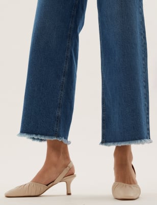 Mid rise wide leg crop clearance jean