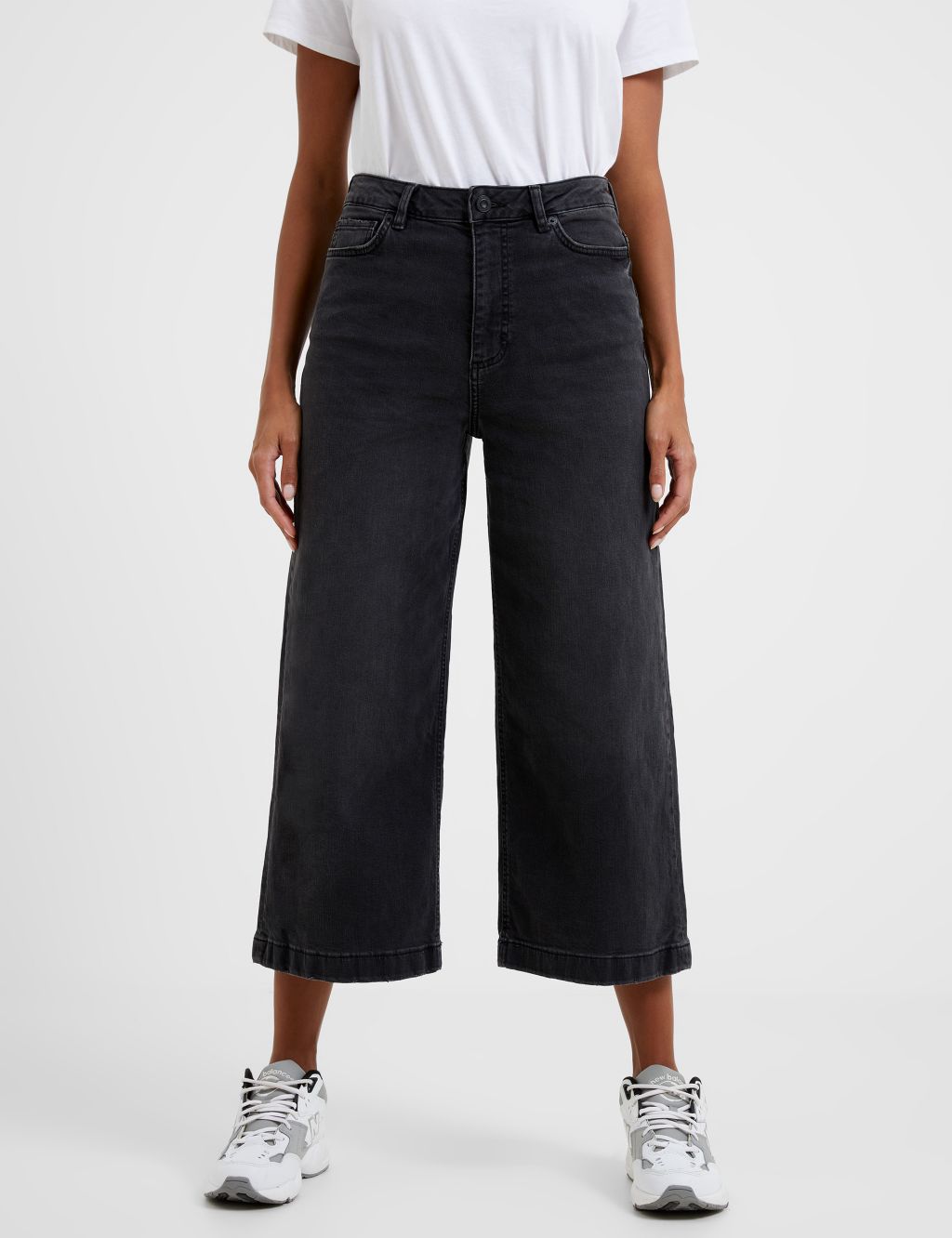 High Waisted Wide Leg Cropped Jeans, M&S Collection