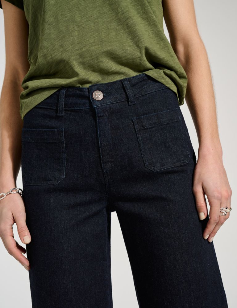 High Waisted Wide Leg Cropped Jeans 3 of 5