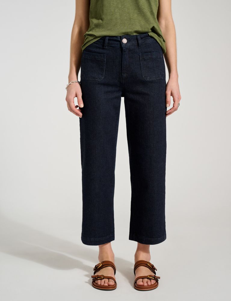 High Waisted Wide Leg Cropped Jeans 4 of 5