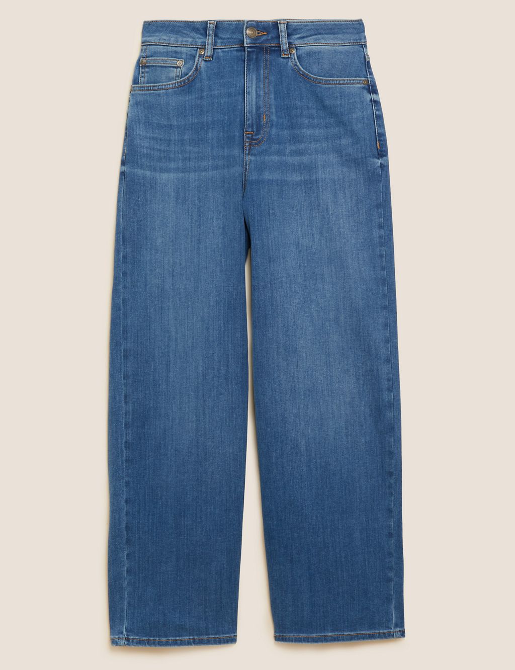High Waisted Wide Leg Cropped Jeans 1 of 6
