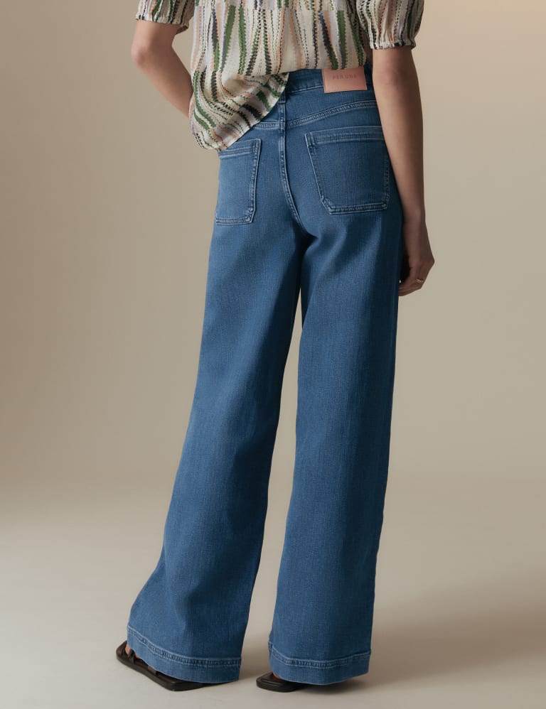 High Rise Patch Pocket Flare Jeans with Washwell™