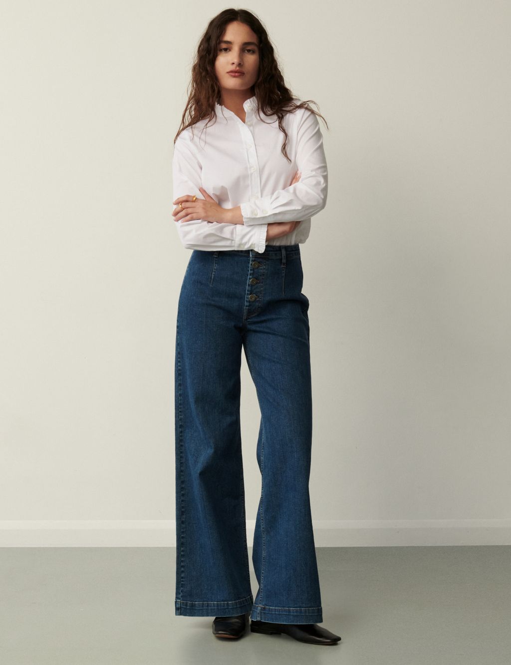 High Waisted Wide Leg Jeans | Finery London | M&S