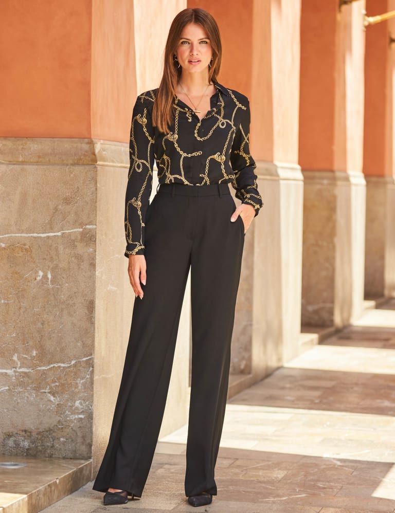 High Rise Wide-Leg Trousers