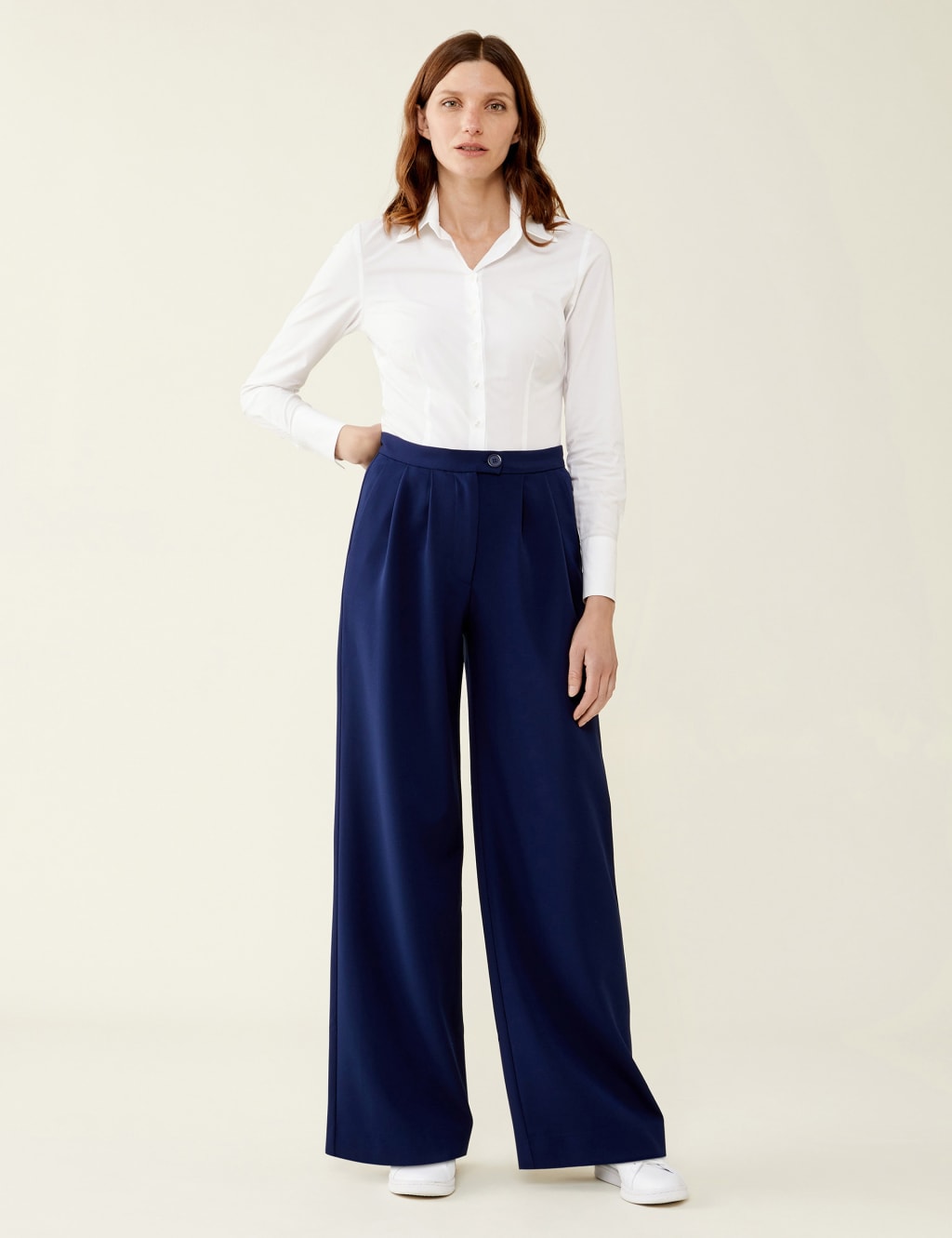 LONDON Navy Blue High Waisted Pants, Double Belt, Pants, Men, High