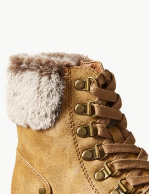 hiker boots with fur